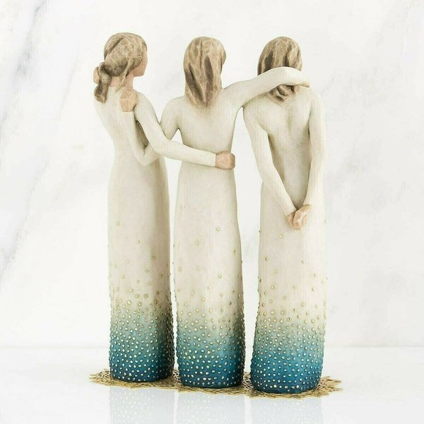 À mes côtés, figurine sculptée peinte à la main