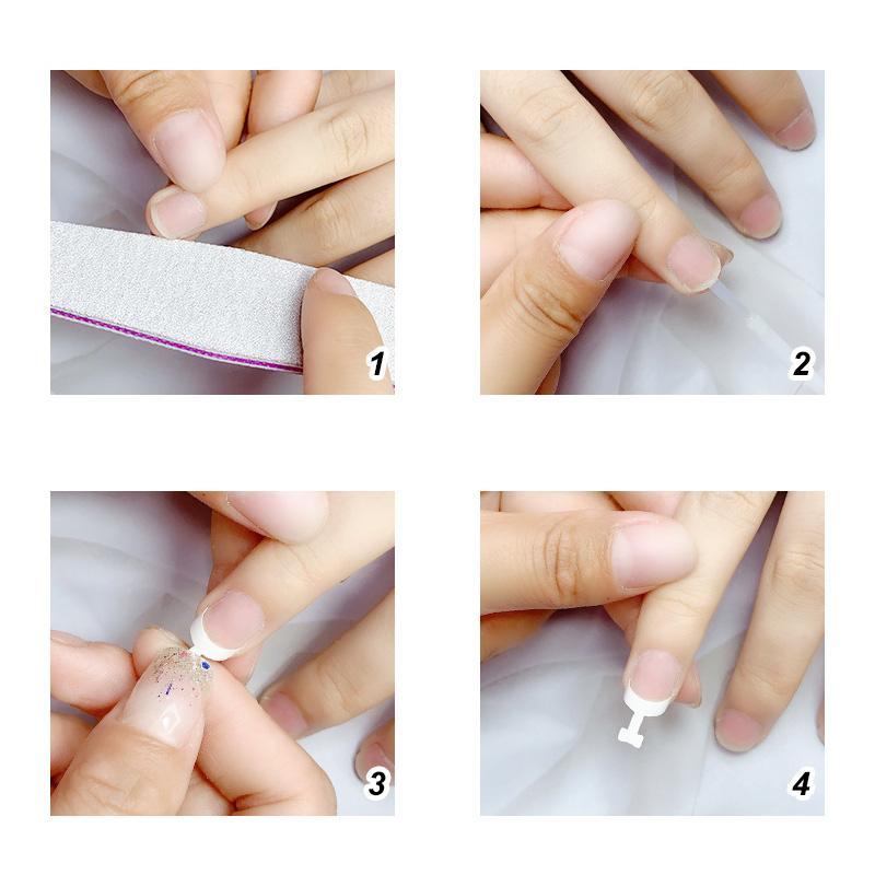 Kit d’Ongles de Manucure Glue-On Français (100 pcs)