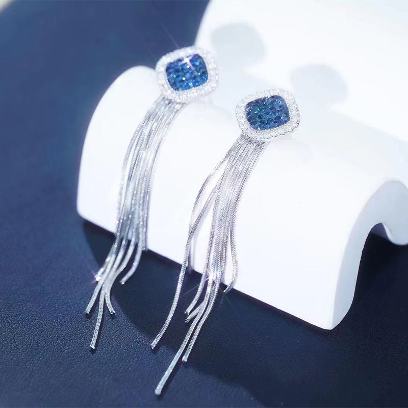 Boucles d'oreilles longues à pampilles