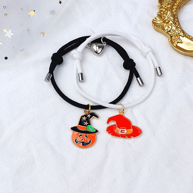 Bracelet magnétique pour couple avec coeur