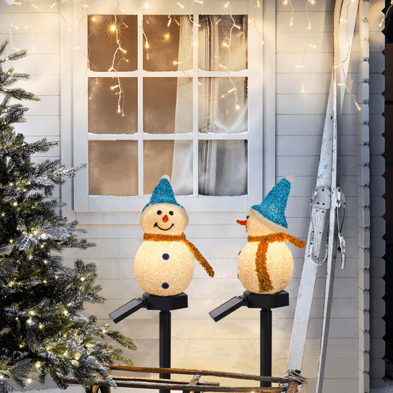 Lampe solaire imperméable pour bonhomme de neige