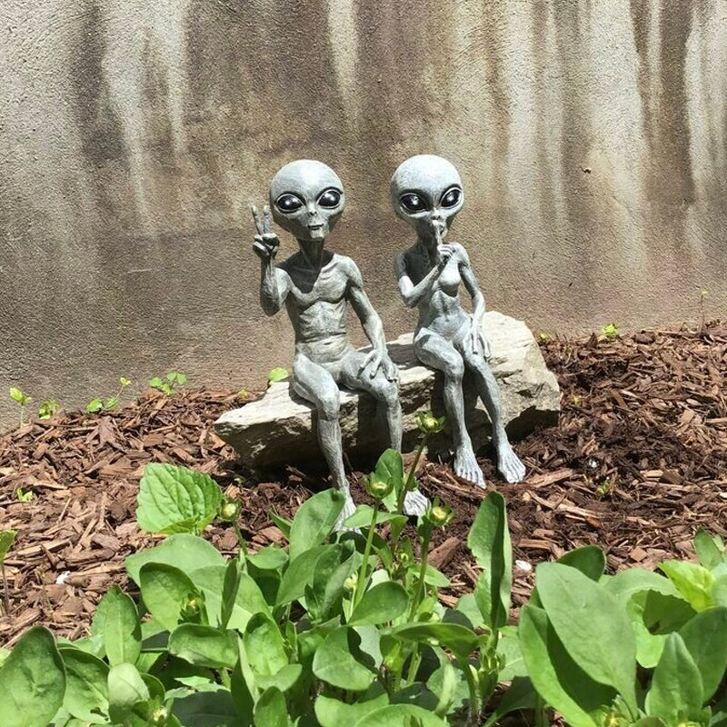 Statue de jardin extraterrestre de l'espace extra-atmosphérique