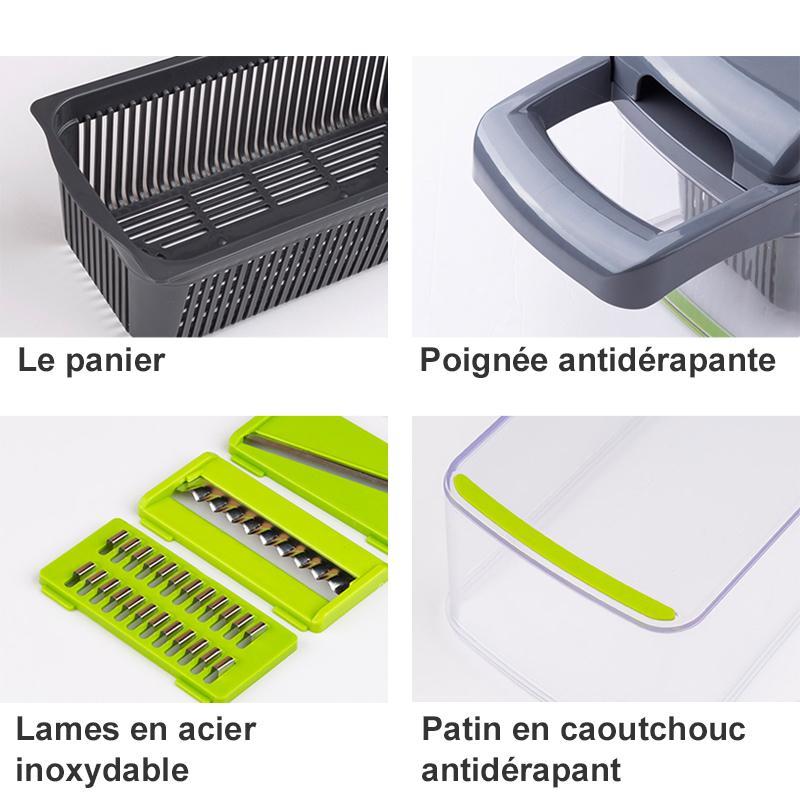 Coupe-Légumes Multifonctionnel avec Lames Amovibles