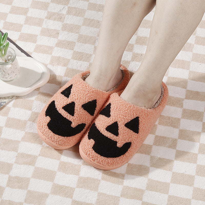Chaussons d'Halloween en coton avec citrouille