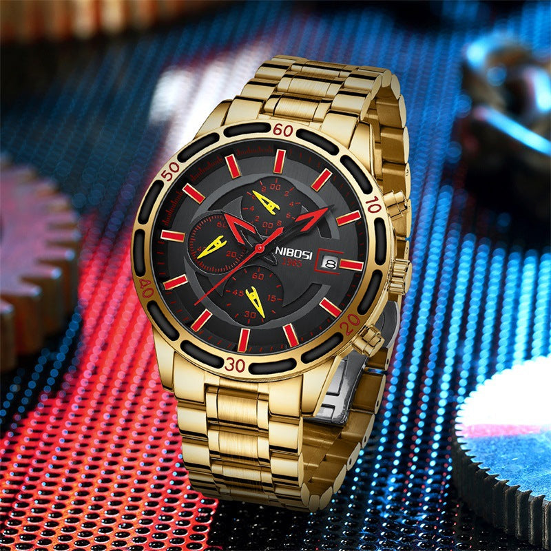 Montre à quartz multifonction pour homme