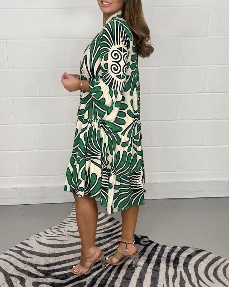 Robe décontractée imprimée à col en V