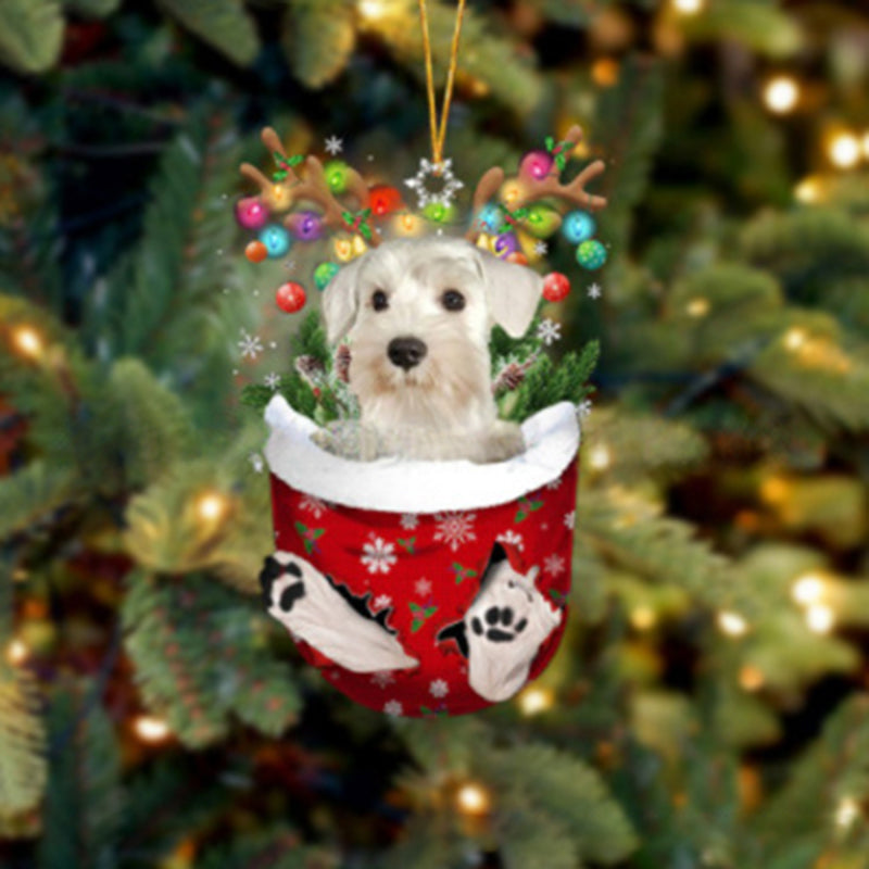 Ornement de Chien Mignon en Forme de Chaussette de Noël