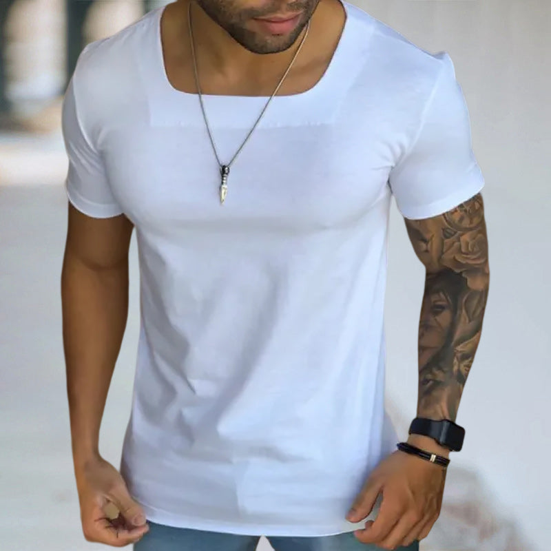 T-shirt respirant de couleur unie pour hommes