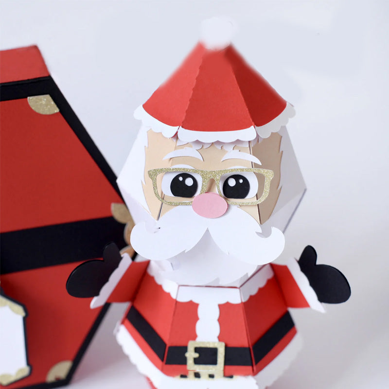 Carte de boîte pop-up 3D pour farces du Père Noël
