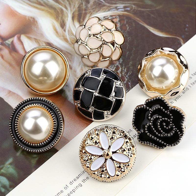 Boutons de Broche Décor Rond Perle