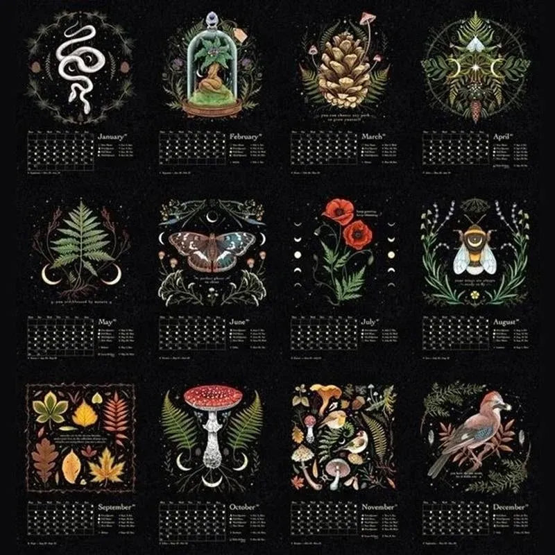 Calendrier lunaire de la forêt sombre 2022/2023/2024