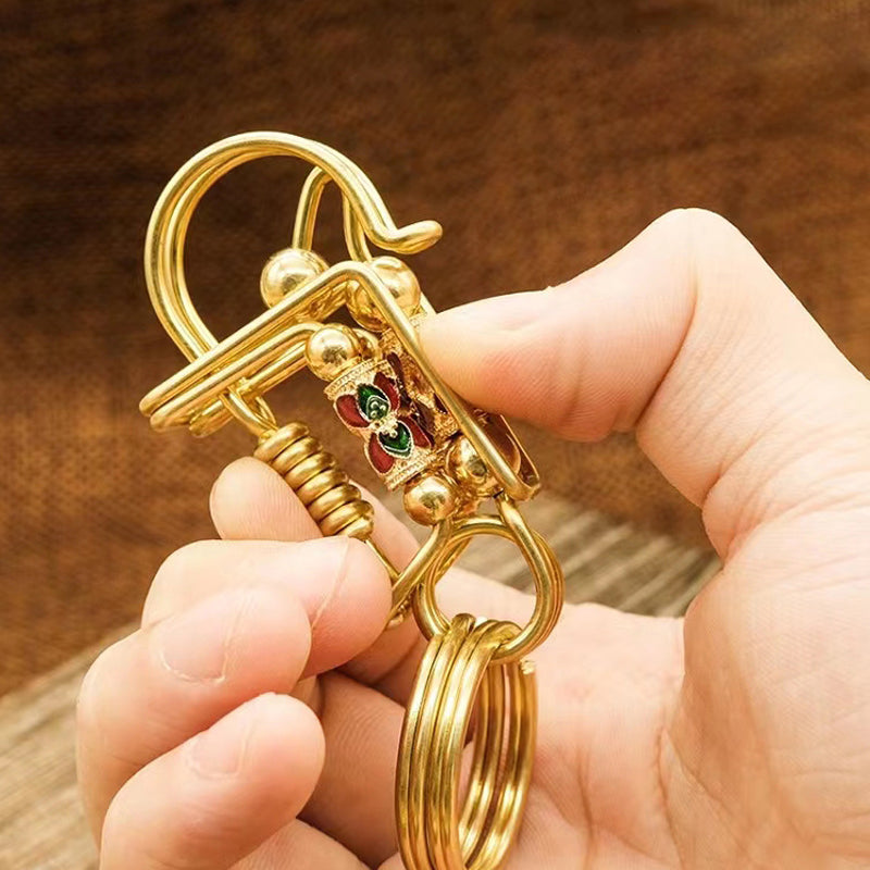 Porte-clés en laiton inoxydable