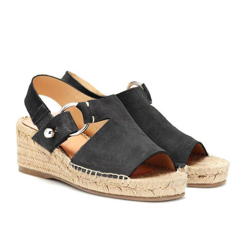 Sandales de Espadrille Compensées avec Nœud Papillon pour Femmes