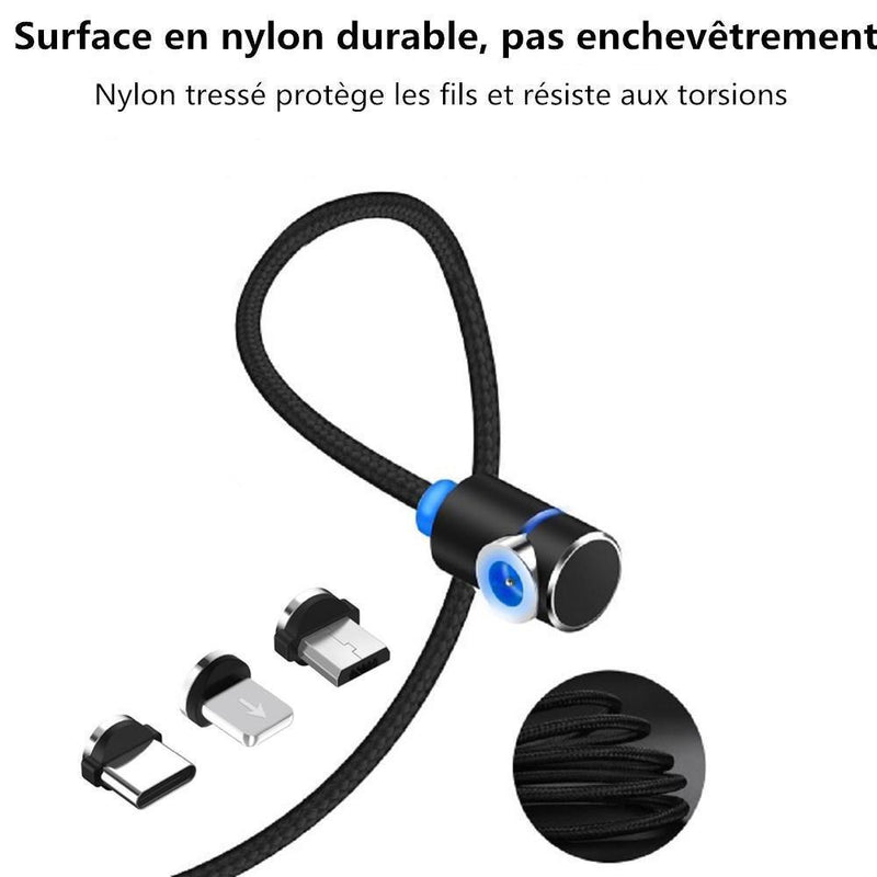 3 en 1 Magnétique Câble USB Chargeur avec LED Light - ciaovie