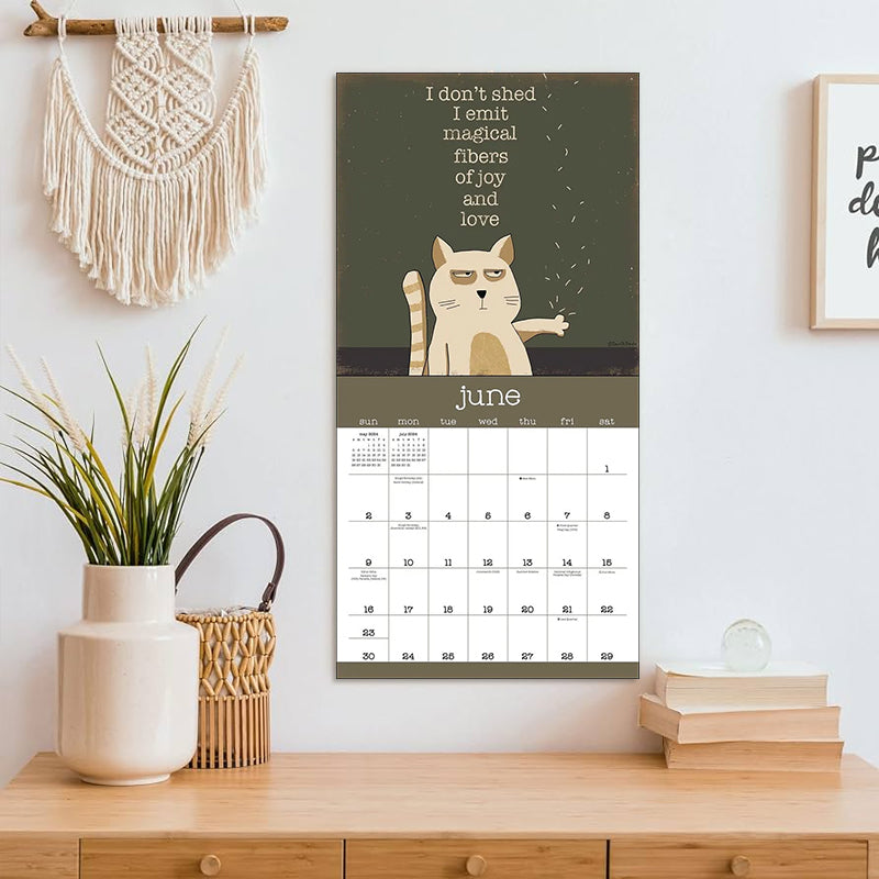 Calendrier mural 2024 d’une année de chats Snarky