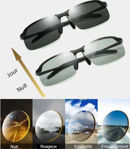 Lunettes de Soleil Photochromiques avec Verres Polarisés