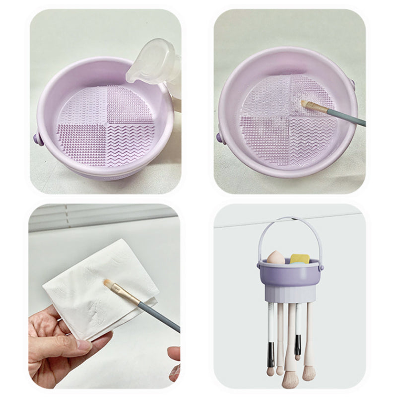 Bol de nettoyage pour pinceaux de maquillage 3 en 1