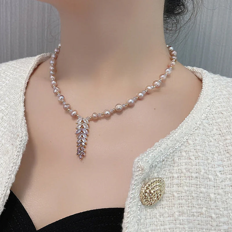 Collier pendentif blé