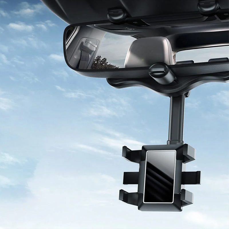 360 graden draaibare telefoonhouder in de autospiegel