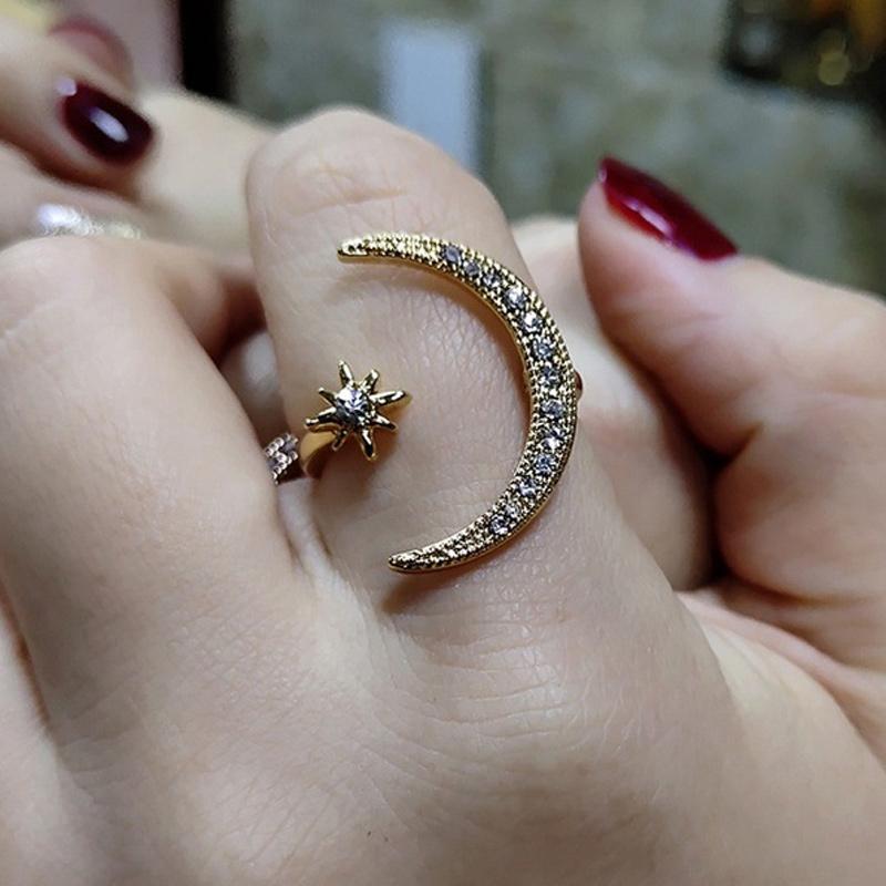 Bague Lune et Étoile