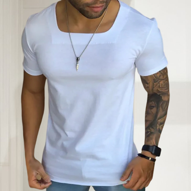 T-shirt respirant de couleur unie pour hommes