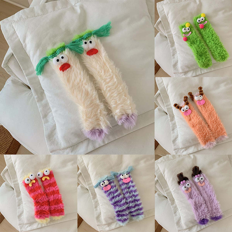 Chaussettes chaudes et moelleuses avec monstre de dessin animé