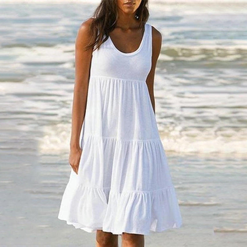 Robe de plage sans manches à encolure dégagée