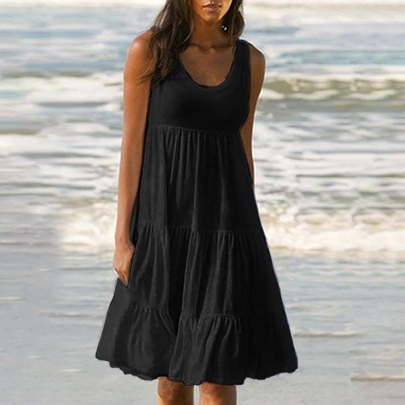 Robe de plage sans manches à encolure dégagée