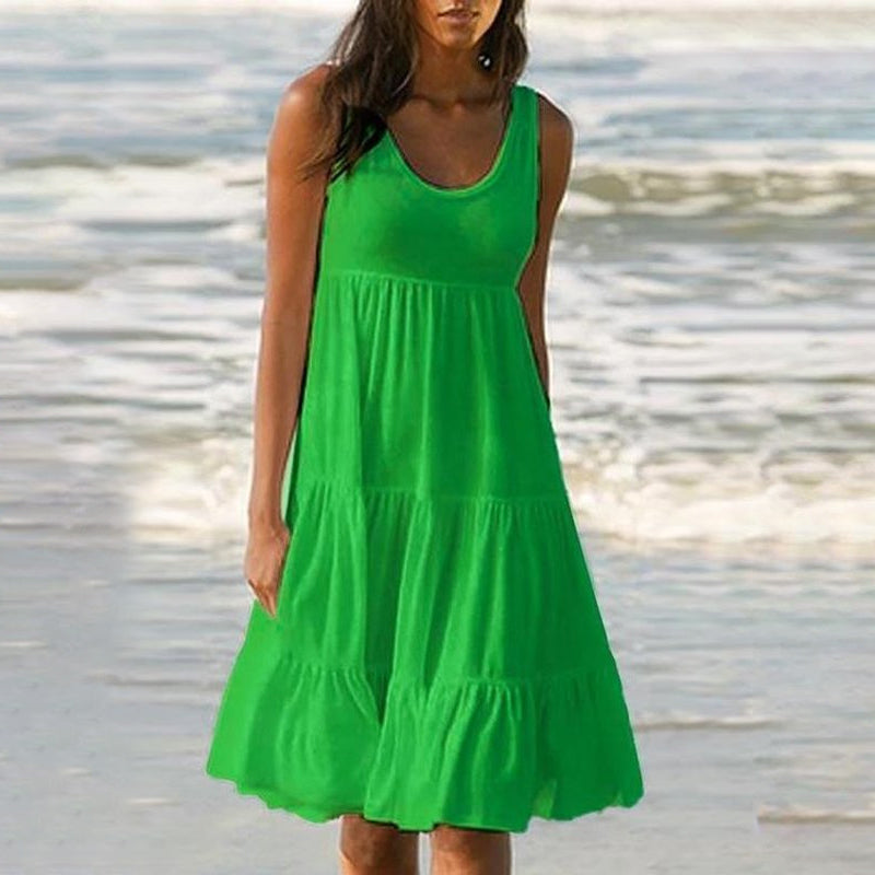 Robe de plage sans manches à encolure dégagée