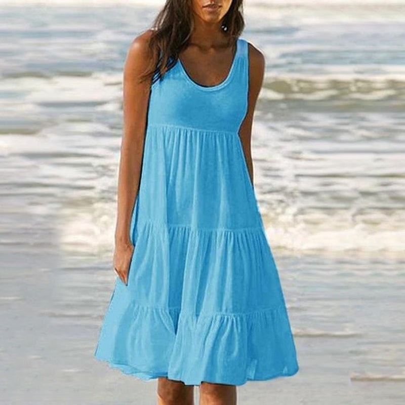 Robe de plage sans manches à encolure dégagée