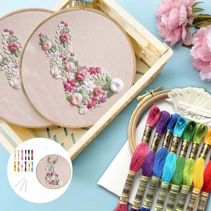 Kit de broderie de Pâques Bunny in Bloom