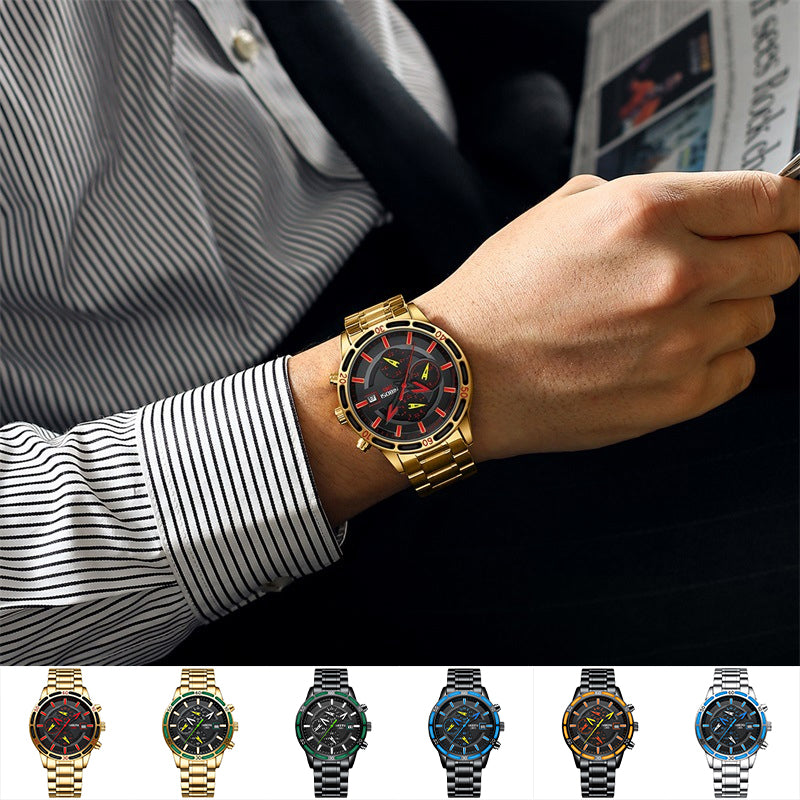 Montre à quartz multifonction pour homme
