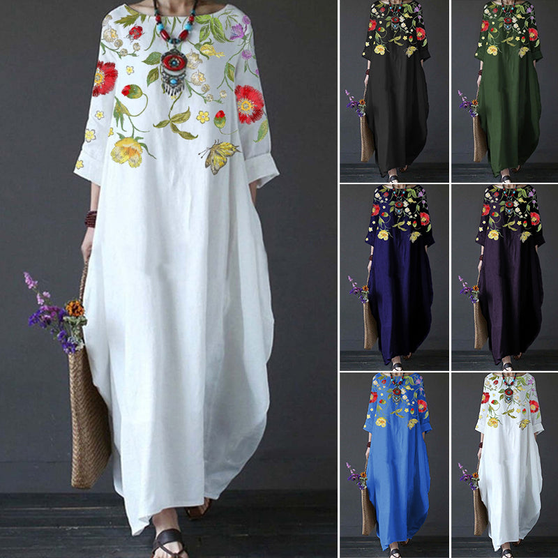 Robe jupe longue à imprimé ample