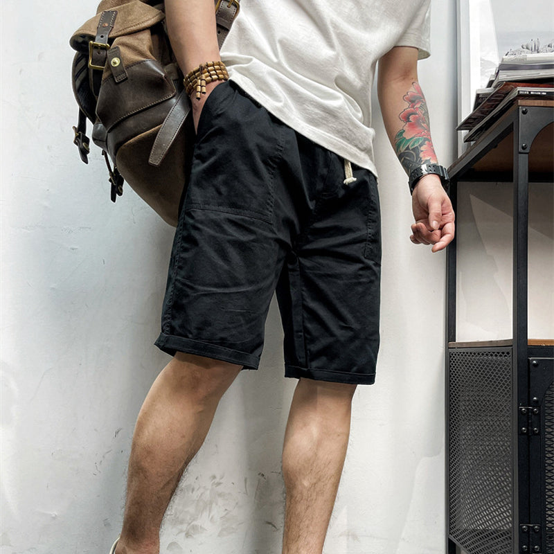 Short à taille élastique avec cordon de serrage pour hommes