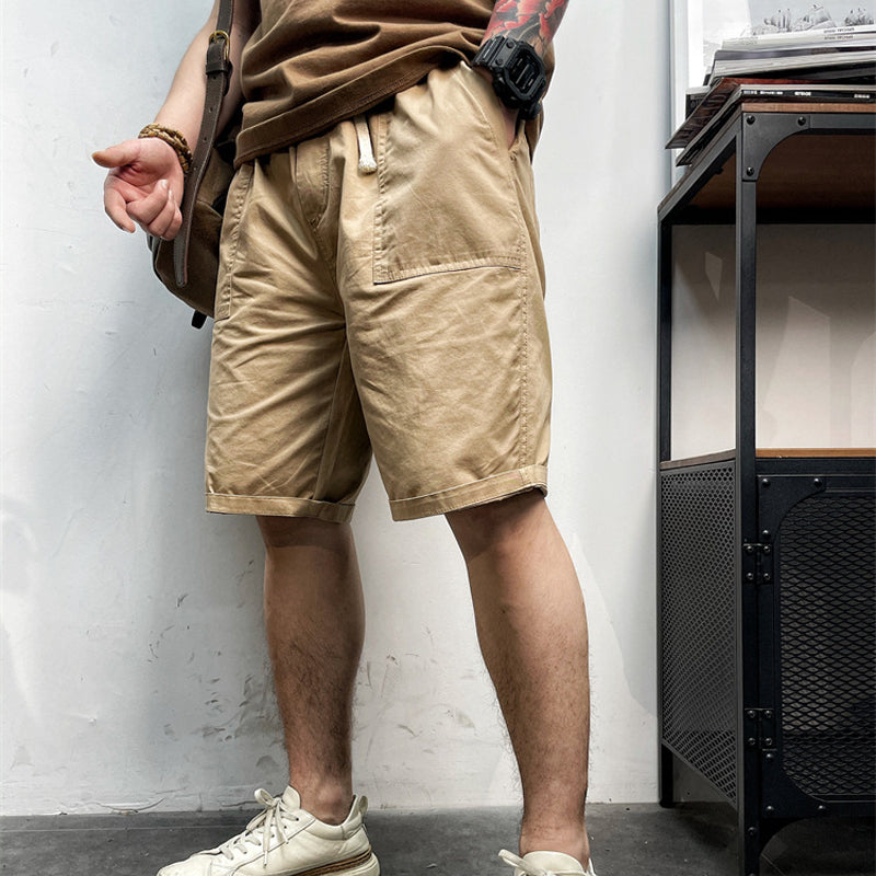 Short à taille élastique avec cordon de serrage pour hommes