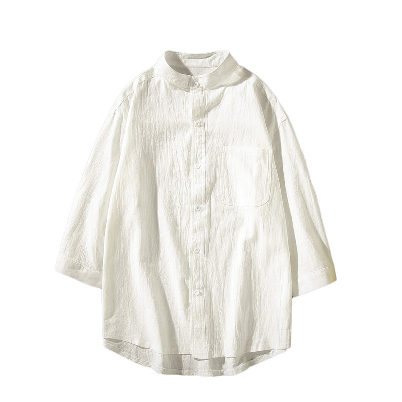Chemise en lin à manches courtes