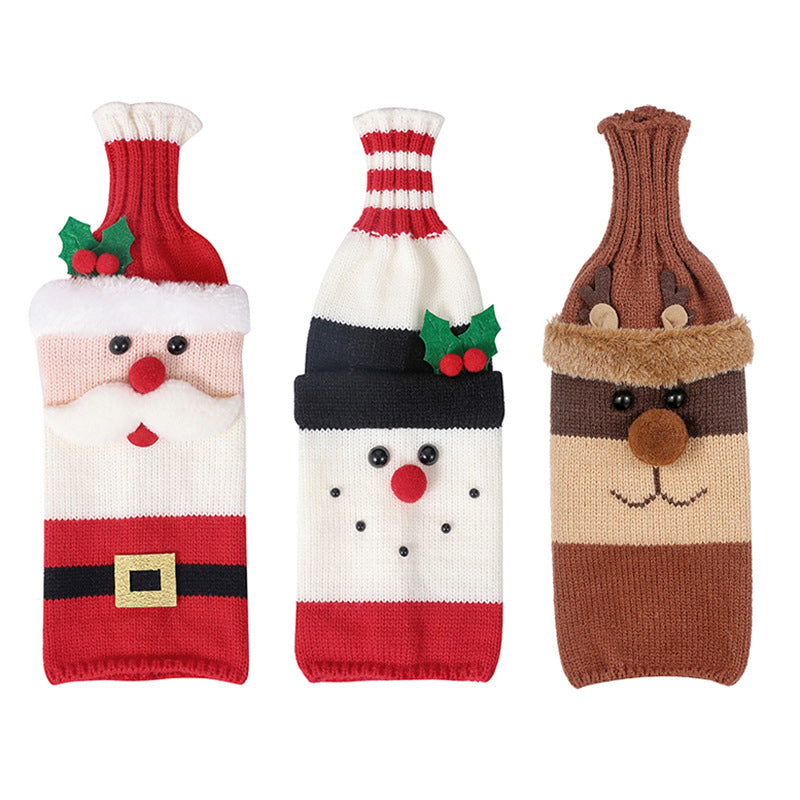 Couverture de bouteille de vin décorative de Noël