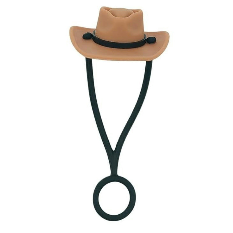 Chapeau de cowboy en silicone, couvre-paille, capuchon