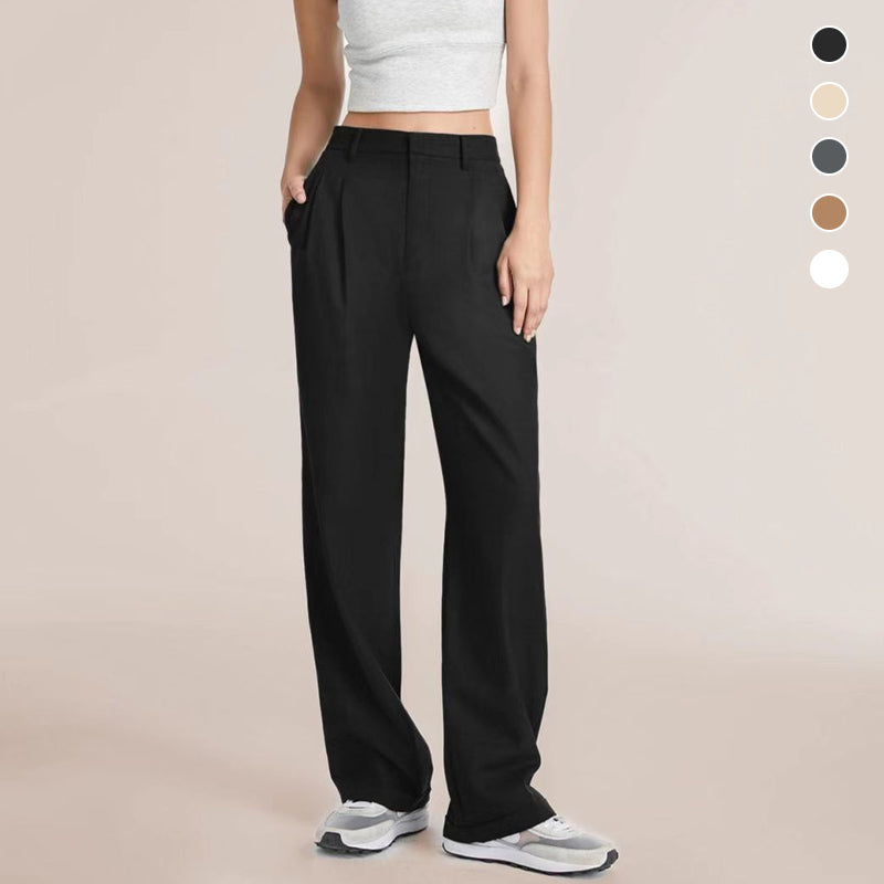 Pantalon confortable et ajusté à jambes larges
