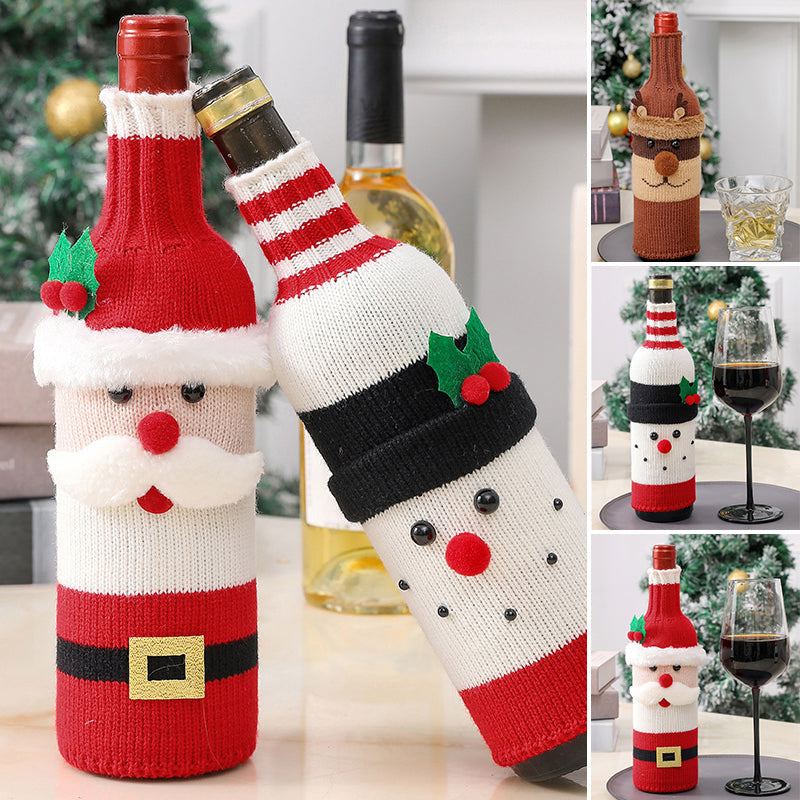 Couverture de bouteille de vin décorative de Noël