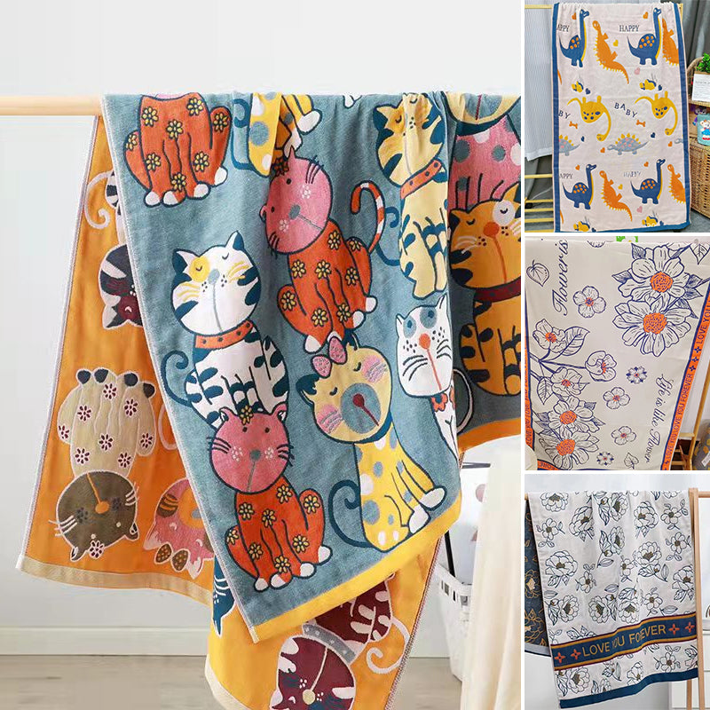 Serviette de bain absorbante mignonne en pur coton