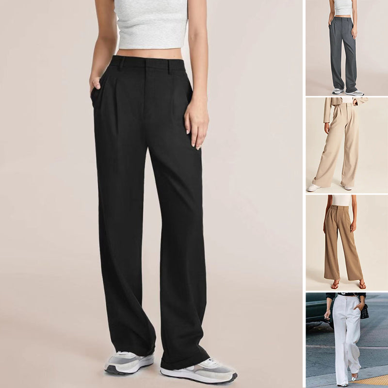 Pantalon confortable et ajusté à jambes larges