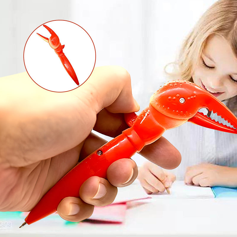 Stylo à bille à pince crabe mignon