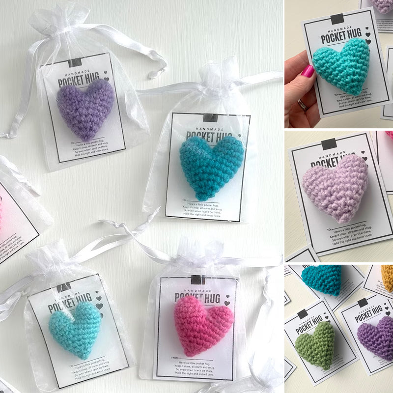 Pocket Hug Coeur au crochet Petit cadeau