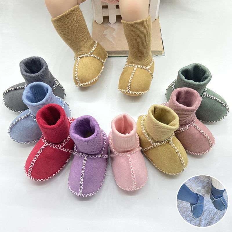 Chaussons doux pour bébé en peluche