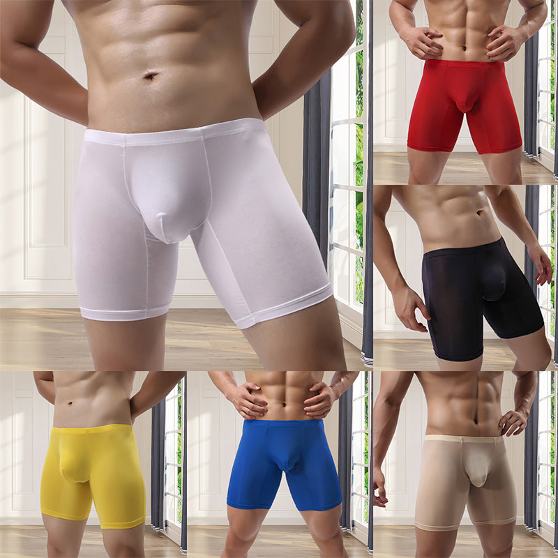 Boxer pour homme sous-vêtement respirant en soie glacée