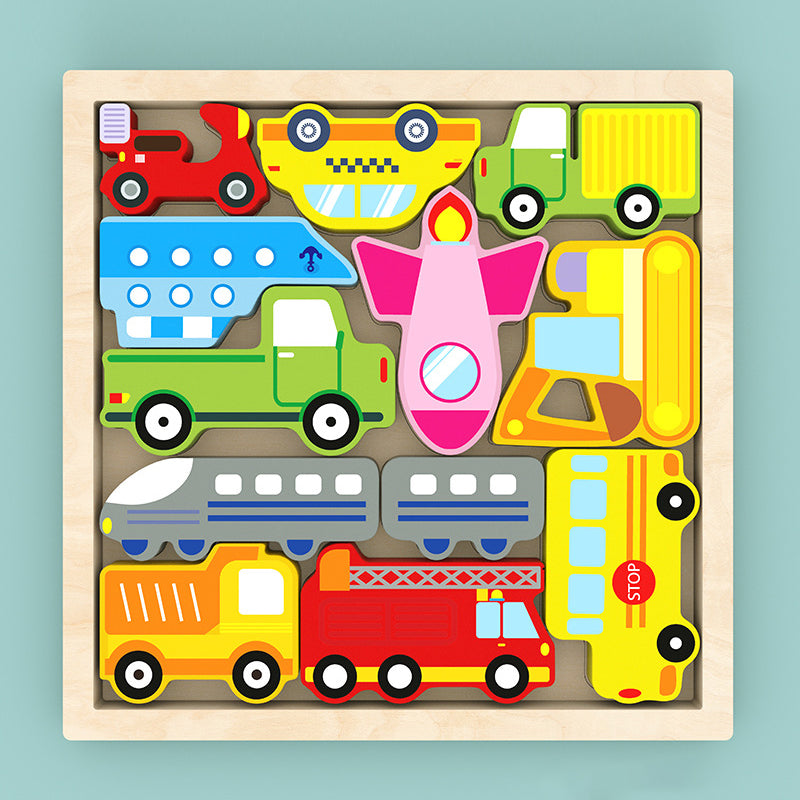 Puzzle en bois avec blocs d'animaux