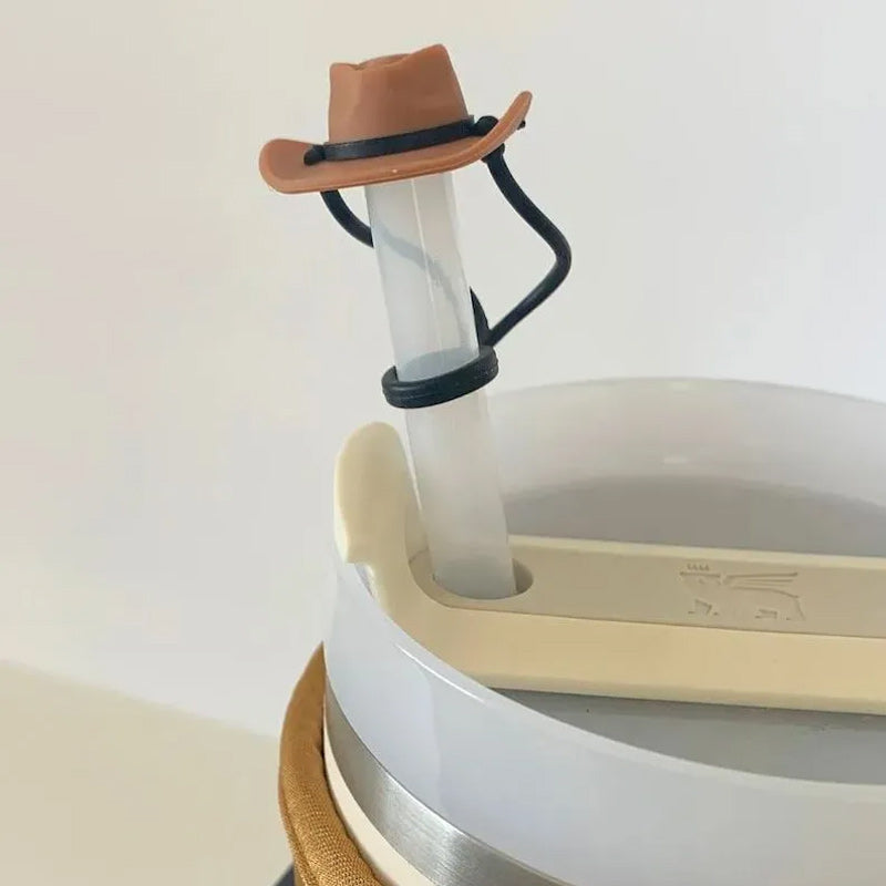 Chapeau de cowboy en silicone, couvre-paille, capuchon