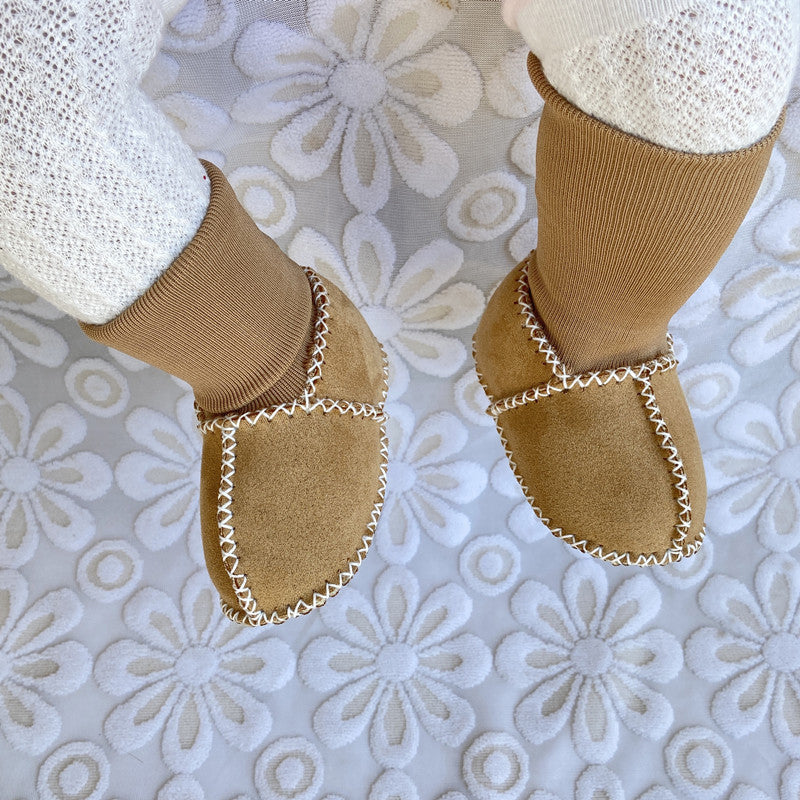 Chaussons doux pour bébé en peluche